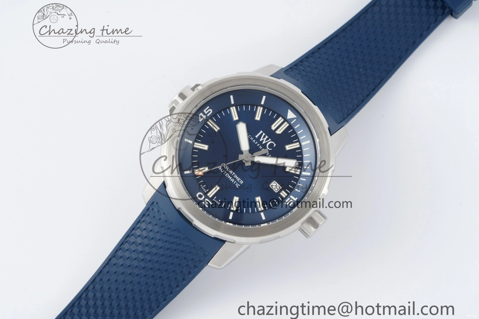 MIROTIME 0501 WellDesigned Aquatimer Automatic SS RSF 1:1 Best Edition Blue Dial on Blue Rubber Strap A 7057